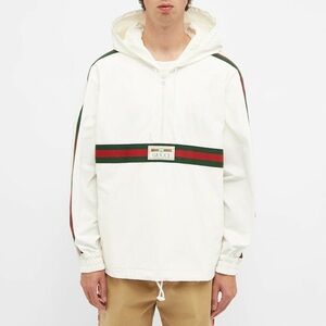 Gucci Men's GRG Stripe Vintage Smock Windbreaker in White size 48 / Large